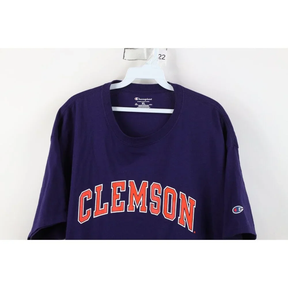 Vintage Y2K Champion Mens XL Spell Out Clemson University Short Sleeve T-Shirt - Picture 2 of 13